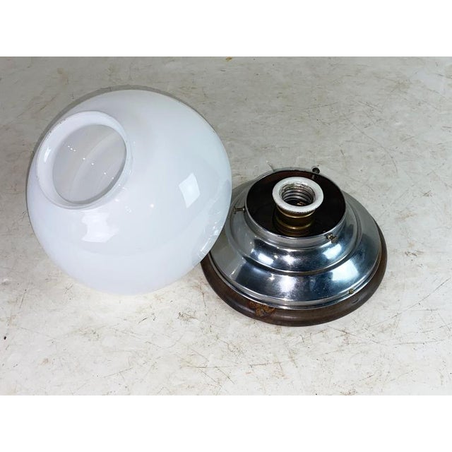 Art Deco Chrome Ceiling Light, 1930s For Sale - Image 4 of 6