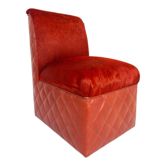 J. Robert Scott Cambon Leather Hide Slipper Chair For Sale