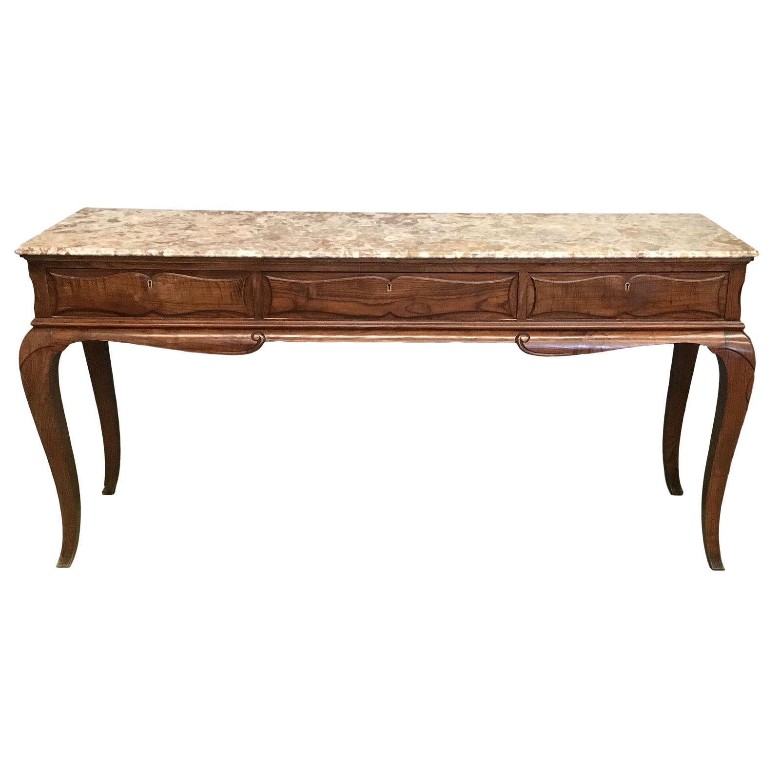 19th French Three Drawers Console Table With Top Marble Chairish