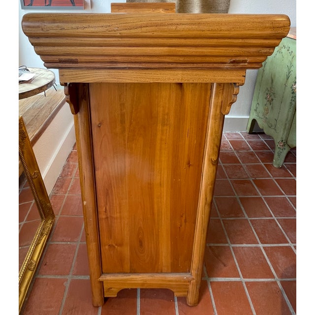 This is a beautifully scaled Korean style elmwood highboy.. It offers many storage options which ould include linens,...