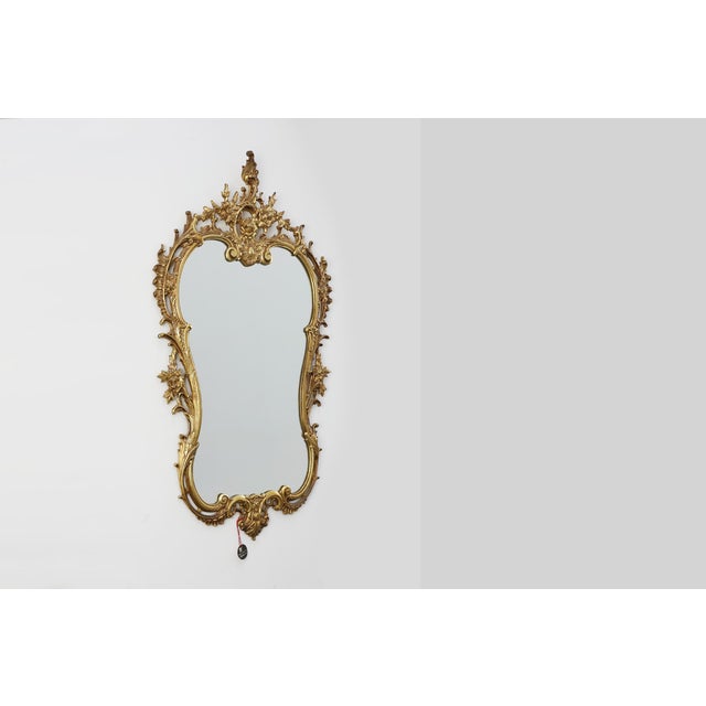 Rococo 20th Century Louis XVI Ornate Metal Wall Mirror with Rococo Flourishes, France, 1950s For Sale - Image 3 of 11