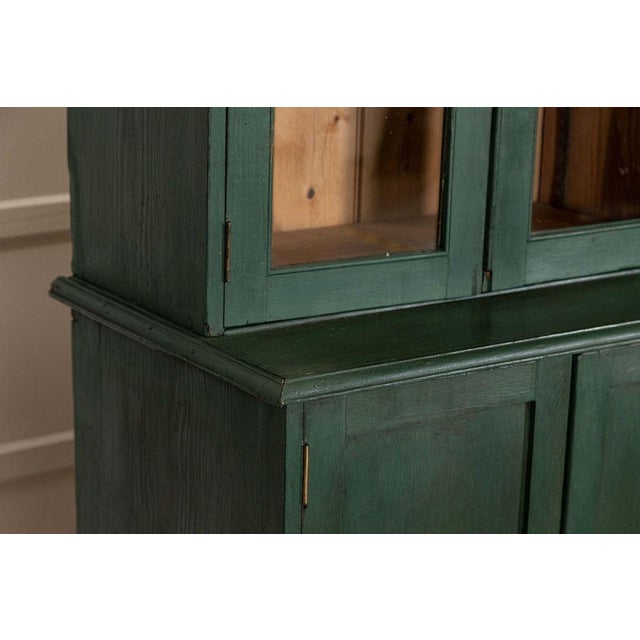 Large 19th Century English Pine Glazed Housekeepers Cabinet, 1880s For Sale - Image 11 of 18