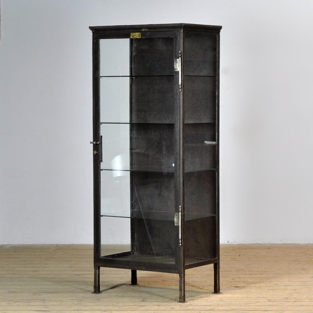 Industrial Iron Medical Cabinet, 1910s For Sale - Image 3 of 15