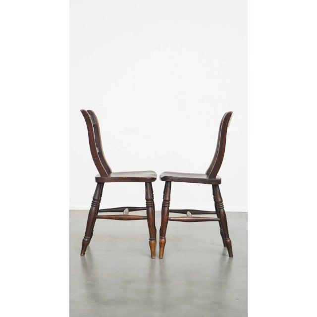 Antique English Oxford Dining Chairs, Set of 6 For Sale - Image 3 of 13