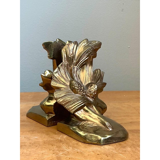 Vintage Brass Pinecone Bookends For Sale - Image 10 of 12