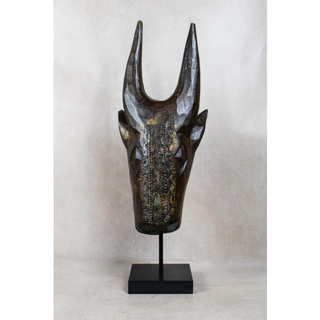 Mali Bull Mask with Repoussé Metal Work For Sale - Image 5 of 5