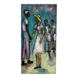 Vintage Original Oil Painting Black Americana Barbara Grace Burry Style South African Artist For Sale