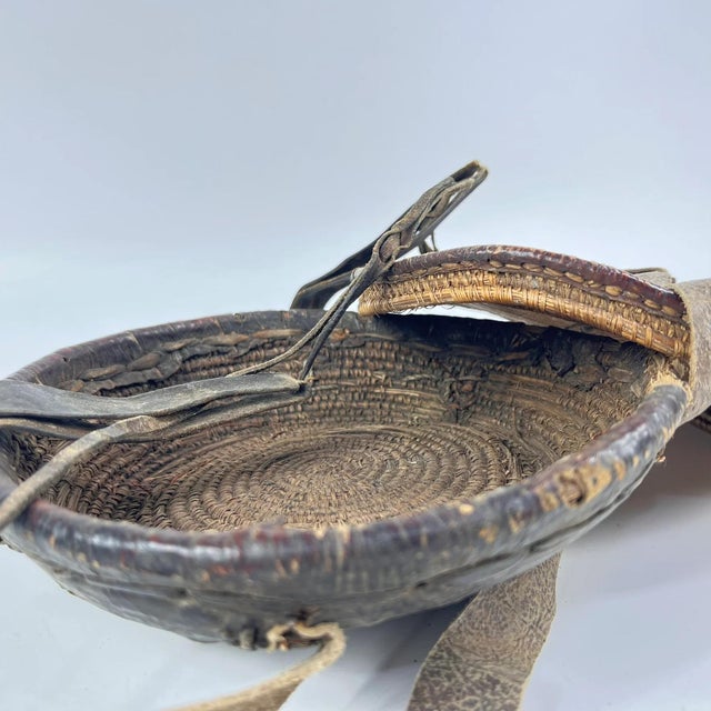 Early 20th Century Mesob Lidded Leather Wrapped Lunch Basket Ethiopia For Sale - Image 10 of 11