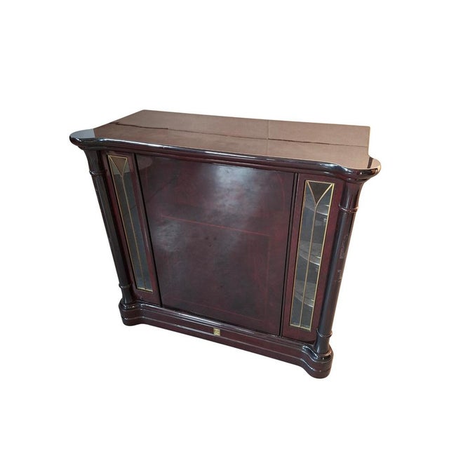 Vintage Burl Revolving Bar Cabinet in Mahogany from Mastro Cappellini, 1970s For Sale - Image 4 of 18