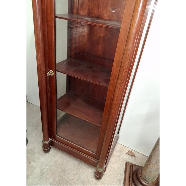 Empire Style Display Cabinet in Mahogany and Gilt Bronze with Black Marble Top, 19th Century For Sale - Image 6 of 8