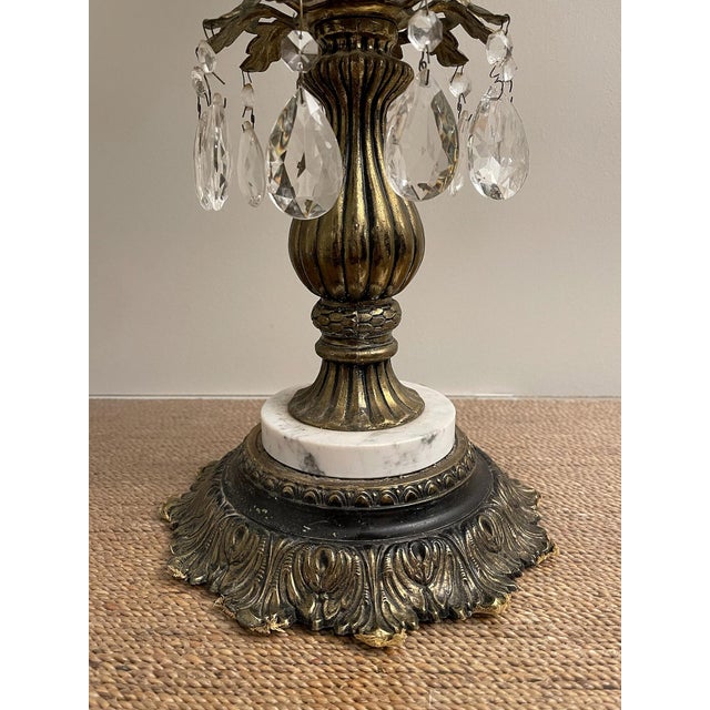 Vintage Hollywood Regency Filigree Crystal Table Lamp For Sale - Image 9 of 10