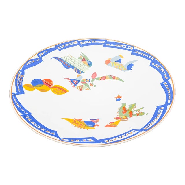 Mid 20th Century Rosenthal Germany Gilbert Portanier Large Pottery Wall Centerpiece Bowl For Sale