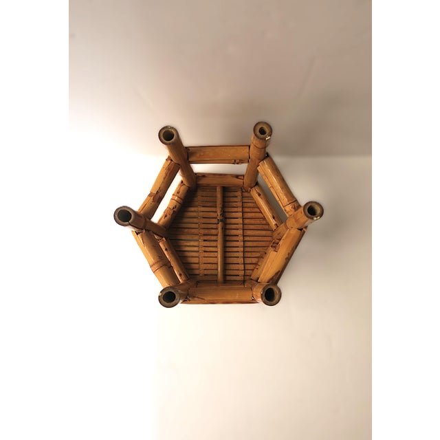 Wicker Bamboo Pedestal Plant or Drink Stand For Sale - Image 11 of 11