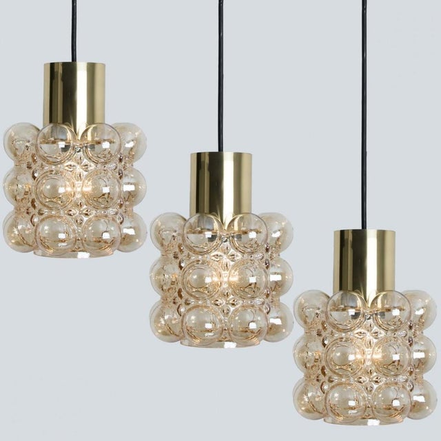 Amber Glass Pendant attributed to Helena Tynell for Glashütte Limburg, 1960s For Sale - Image 12 of 18