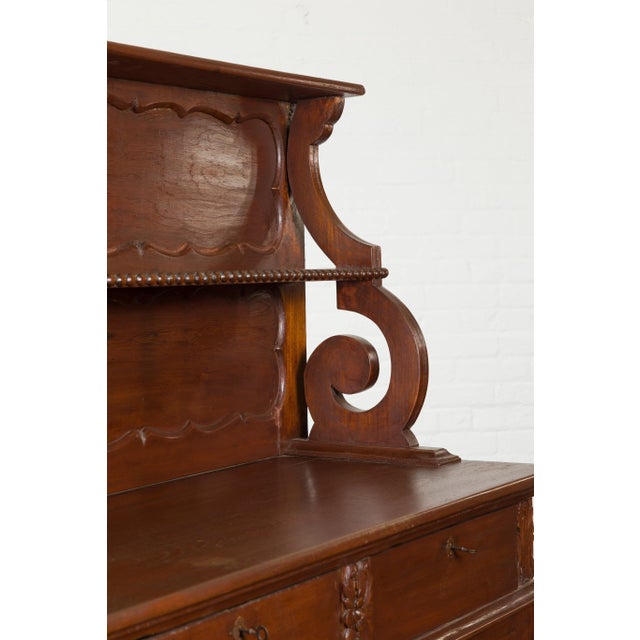 Asian Early 20th Century Indonesian Display Cabinet with Shelves, Drawers and Doors For Sale - Image 3 of 13