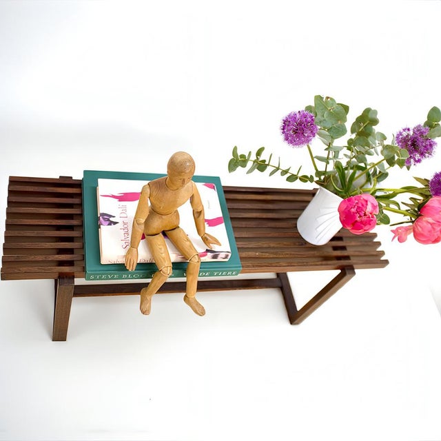 Mid-Century Scandinavian Modern Slatted Bench in Teak, 1960s For Sale - Image 6 of 13