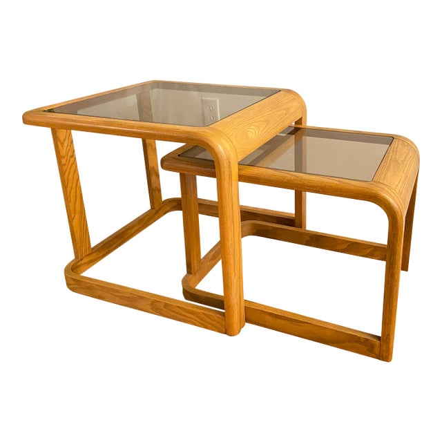 1960s Vintage Lou Hodges Style Nesting Tables - Set of 2 For Sale