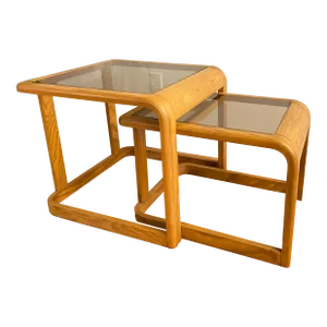 1960s Vintage Lou Hodges Style Nesting Tables - Set of 2