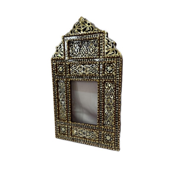 Handmade Mother of Pearl Inlaid Wooden Mirror Frame For Sale - Image 4 of 8