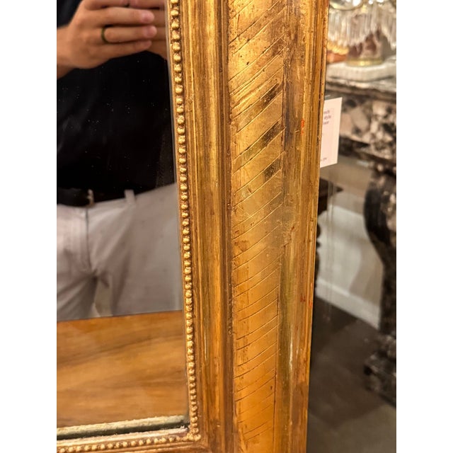 Late 20th Century French Louis Philippe Giltwood Mirror For Sale - Image 5 of 7
