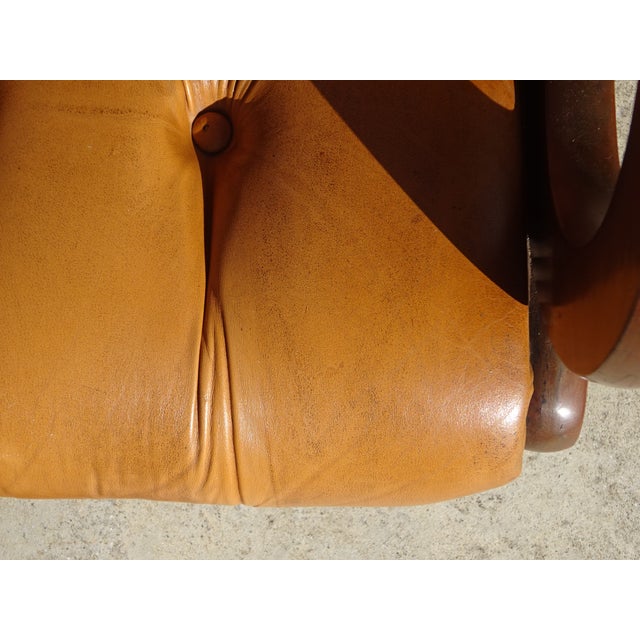 Armchairs in Wood and Upholstered Leather, 1970s, Set of 2 For Sale - Image 11 of 18