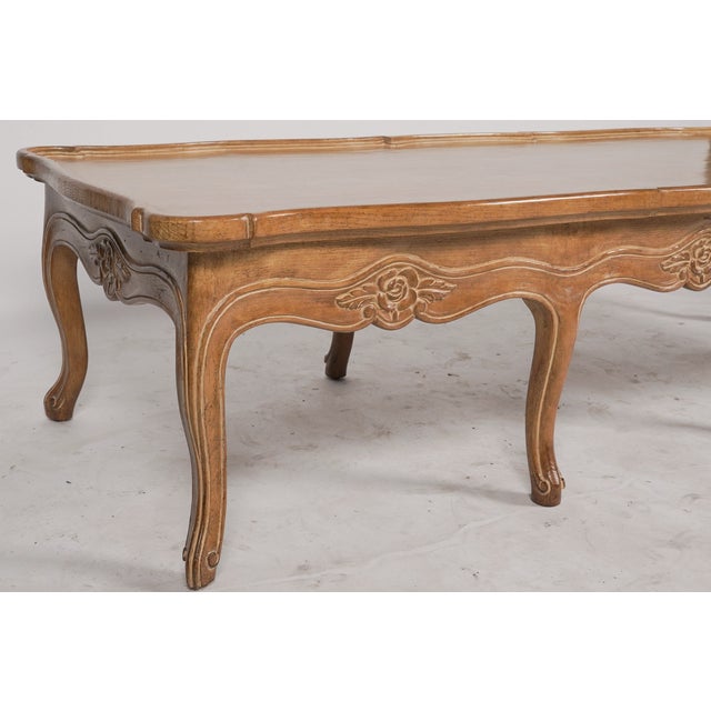 The Rothschild Collection Late 20th Century Judson Rothschild Italian Rococo Louis XV Style Coffee Table | Distressed Walnut Finish For Sale - Image 4 of 6