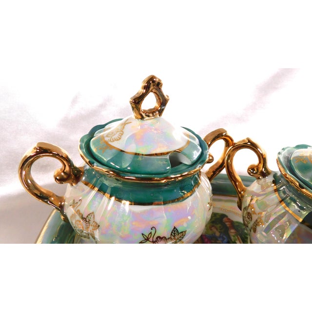 1960s 1960s Royal Japan Serving Tray With Two Covered Sugar Bowls For Sale - Image 5 of 9