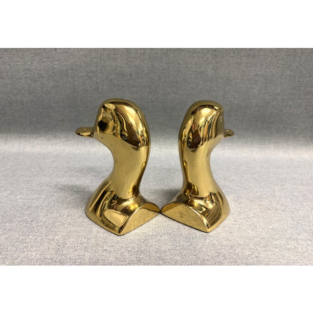 Virginia Metalcrafters Brass Duck Bookends From Virginia Metalcrafters - A Pair For Sale - Image 4 of 11