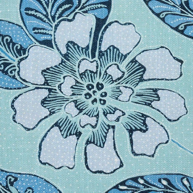 Contemporary Sample - Schumacher Kava Cay Indoor/Outdoor Fabric in Blues For Sale - Image 3 of 5