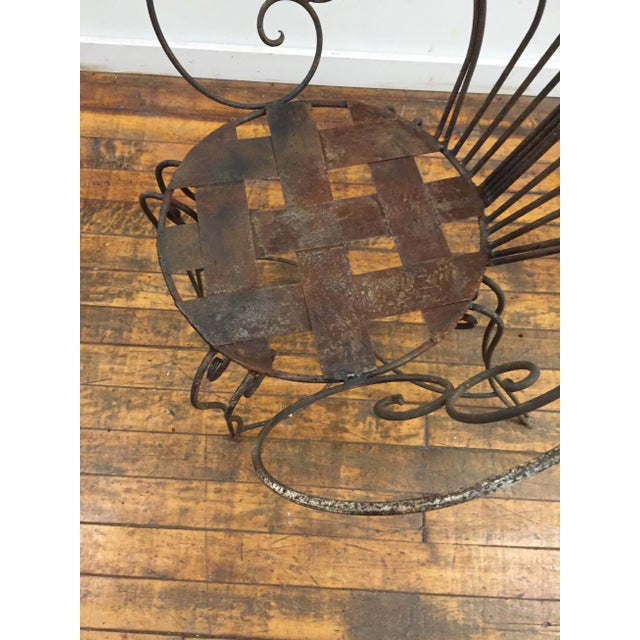 Art Nouveau Garden Chair French Art Nouveau Wrought Iron For Sale - Image 3 of 8