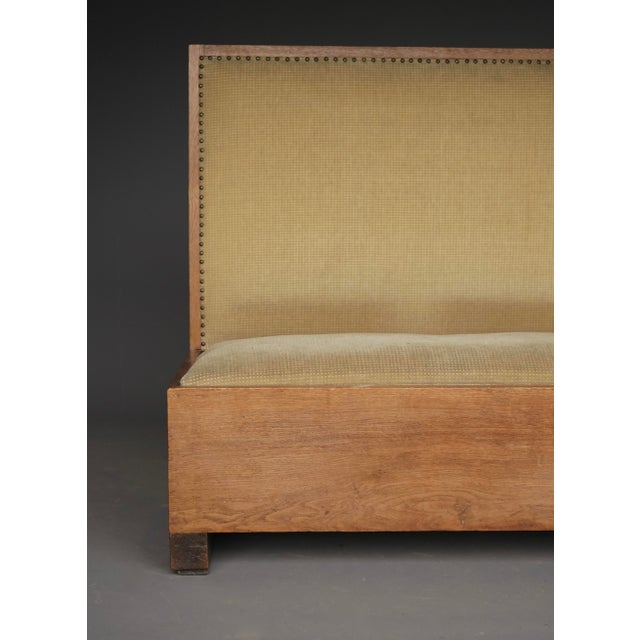 Small Art Deco Dutch Oak Hall Bench, 1930s For Sale - Image 9 of 17