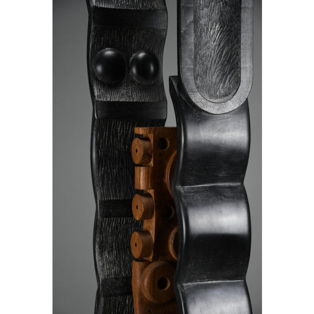 Alberto Cabiddu, Fratelli (Brothers) — Ebonized Wood Totemic Sculpture, 1998, Oak and Wood For Sale - Image 12 of 17