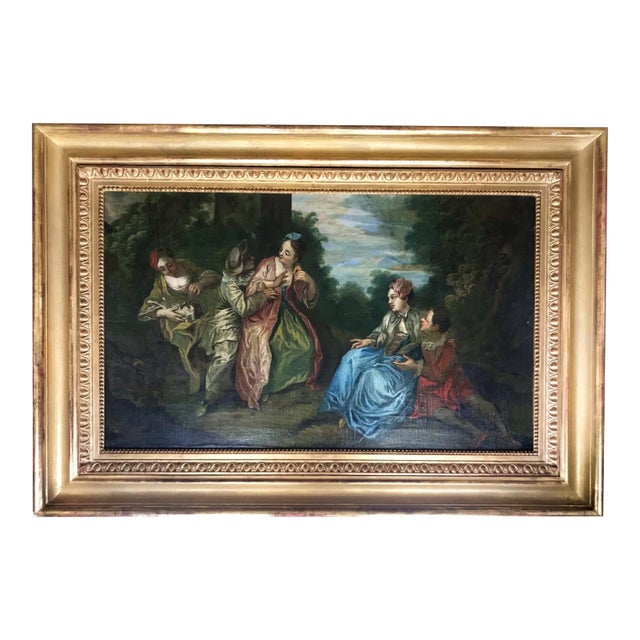 18th Century Figurative French Rococo Oil Painting After Francois Boucher, Framed For Sale