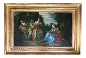 18th Century Figurative French Rococo Oil Painting After Francois Boucher, Framed