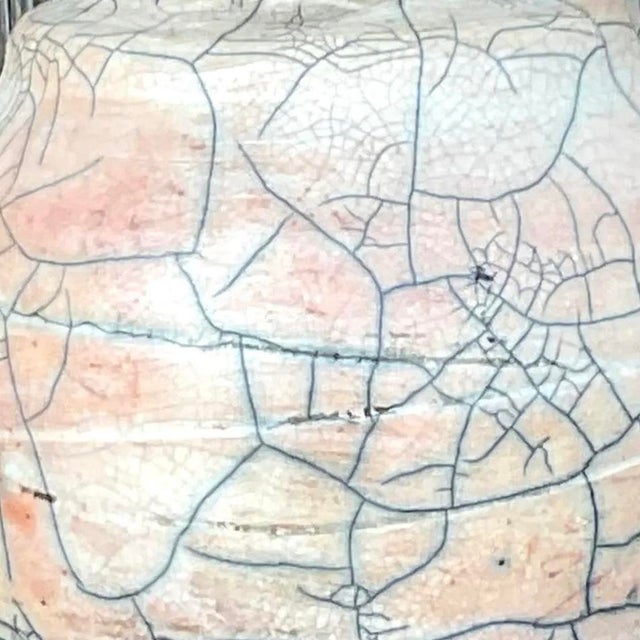 Sculpture Materials Vintage Boho Raku Fired Vase For Sale - Image 7 of 12