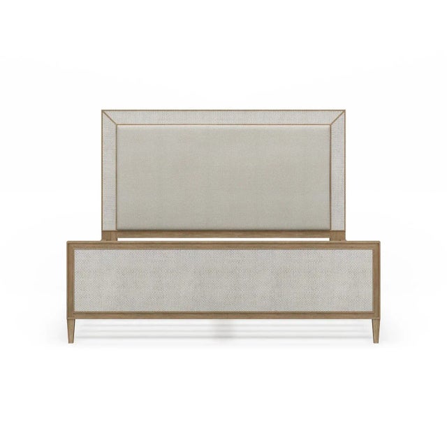 Mid-Century Modern English Coastal Modern King Bed For Sale - Image 3 of 6