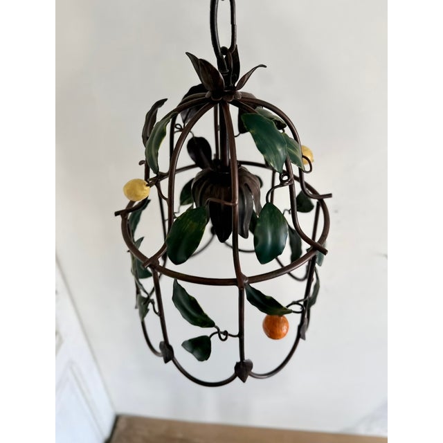 French Citrus Fruit Tole Cage Chandelier by J.P. Ryckaert, 1990s For Sale - Image 18 of 18
