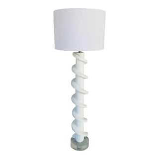 Modern Brutalist Inspired White Plaster Floor Lamp For Sale