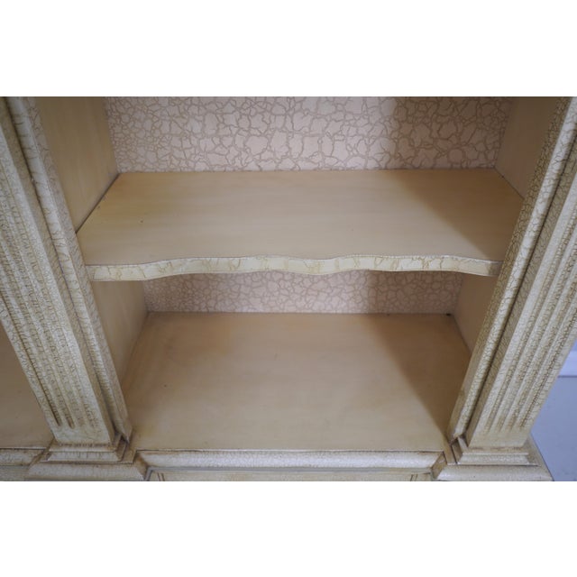 Crackle Painted Finish Double Arched Top Open Bookcase For Sale In Philadelphia - Image 6 of 16