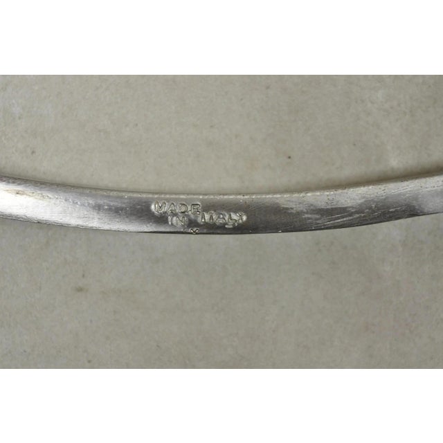 Late 20th Century Italian Neoclassical Brass Rams Head Round Marble Steel Gueridon Side Table For Sale - Image 10 of 12