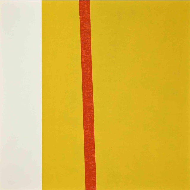 Eleni Zerva, Green Cosmos, Yellow, Lithograph, 1971 For Sale