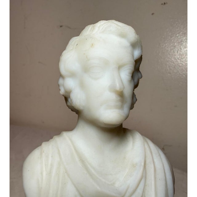 Antique Charles Sumner Figural Frosted Milk Glass Bust Paperweight Sculpture For Sale - Image 11 of 15
