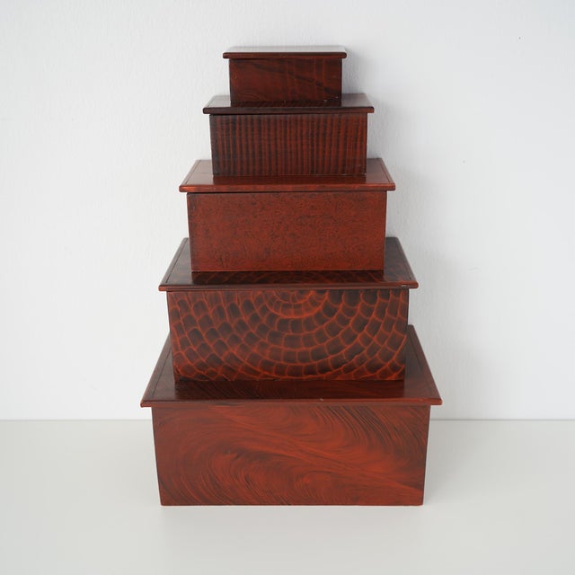 Vintage Vermont Stacking Stash Box Collection- Set of 5 For Sale In New York - Image 6 of 15