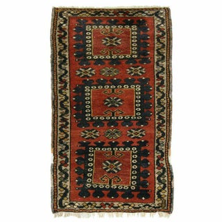 Vintage Turkish Yastik Small Carpet -1'7'' x 3'' For Sale
