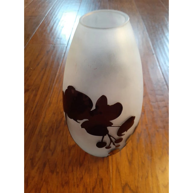 Art Nouveau 1950s Galle Style Cameo Glass Vase For Sale - Image 3 of 7
