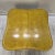 European Yellow Leather Wrapped Dining Table with Gold Trim For Sale - Image 10 of 13