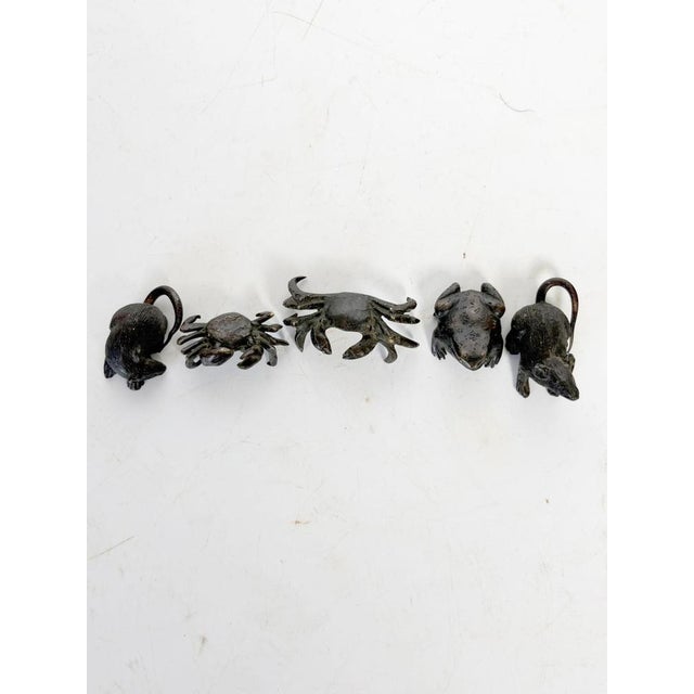Vintage Bronzes Animal Figures, France, 1950, Set of 5 For Sale - Image 10 of 11