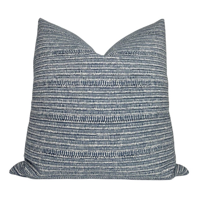Saqqara Woven Pillow Cover in Blue, 22x22 Pillow For Sale