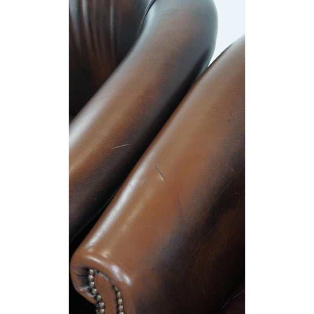 English Style Cowhide Club Armchairs, Set of 2 For Sale - Image 11 of 15