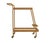 Wood Arteriors Bar Cart - Brand New - Cognac Leather, Blonde Oak & Antiqued Brass For Sale - Image 7 of 8